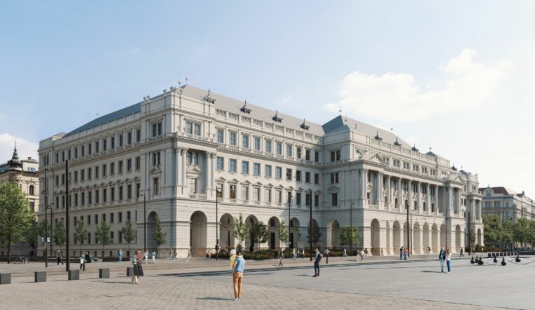 Agrárminisztérium épülete: A beruházás utáni homlokzat látványterve